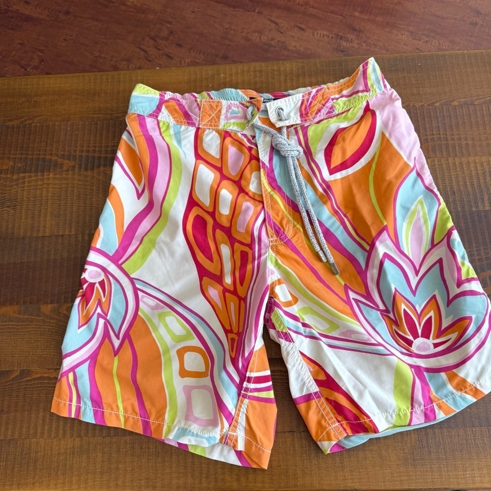 Men Swim Trunks Classic cut M Vilebrequin flowers red